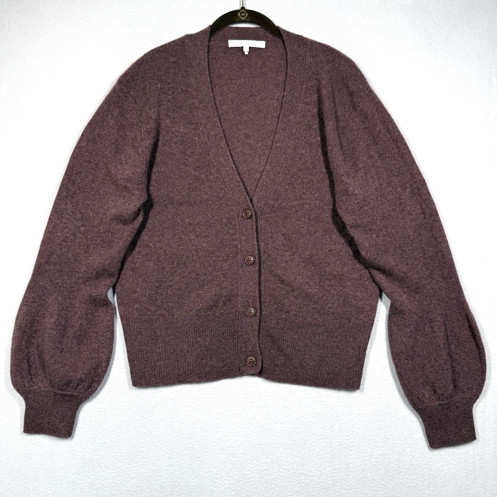 NAKEDCASHMERE Sweater Women Large 100% Cashmere Campbell Cardigan Balloon Sleeve